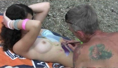 Body Art Nudist Beach 1 Full HD video - Naturism and nudism