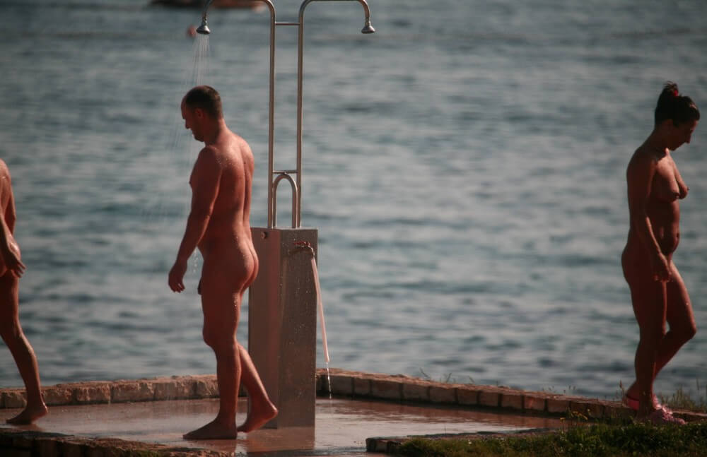 Naturist Shower at Dusk pics - Naturism and nudism