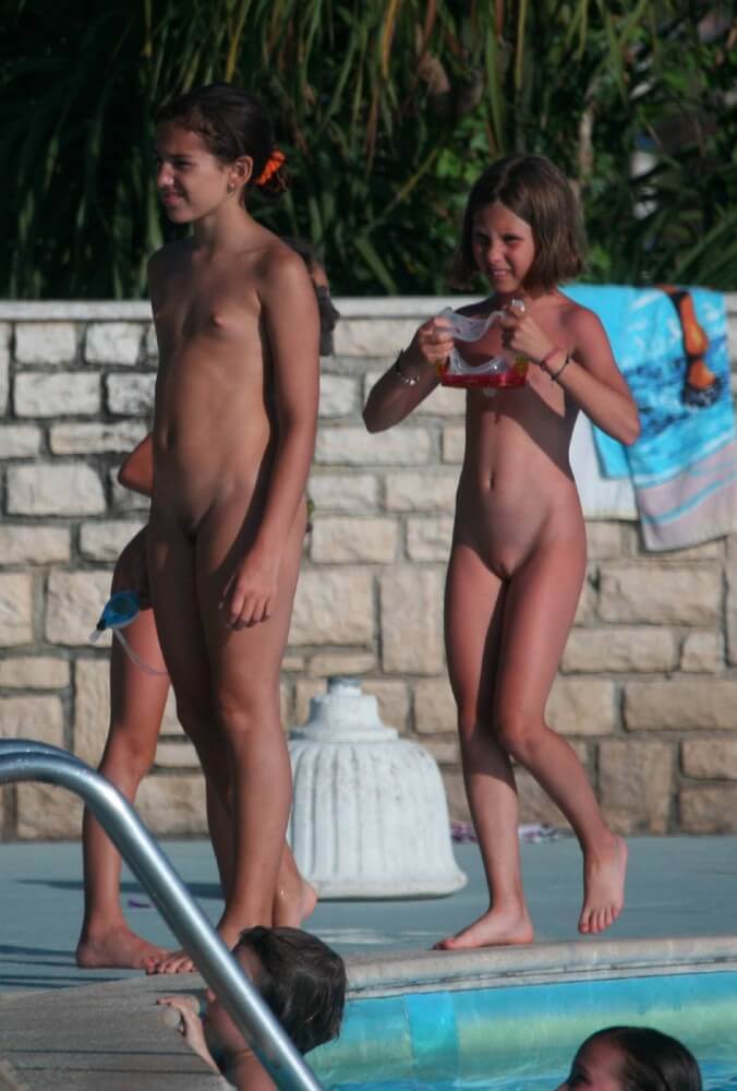 Two Poolside Nudist Girls pics - Naturism and nudism